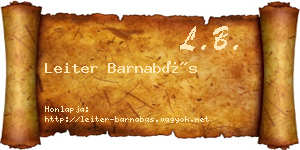 Leiter Barnabás névjegykártya